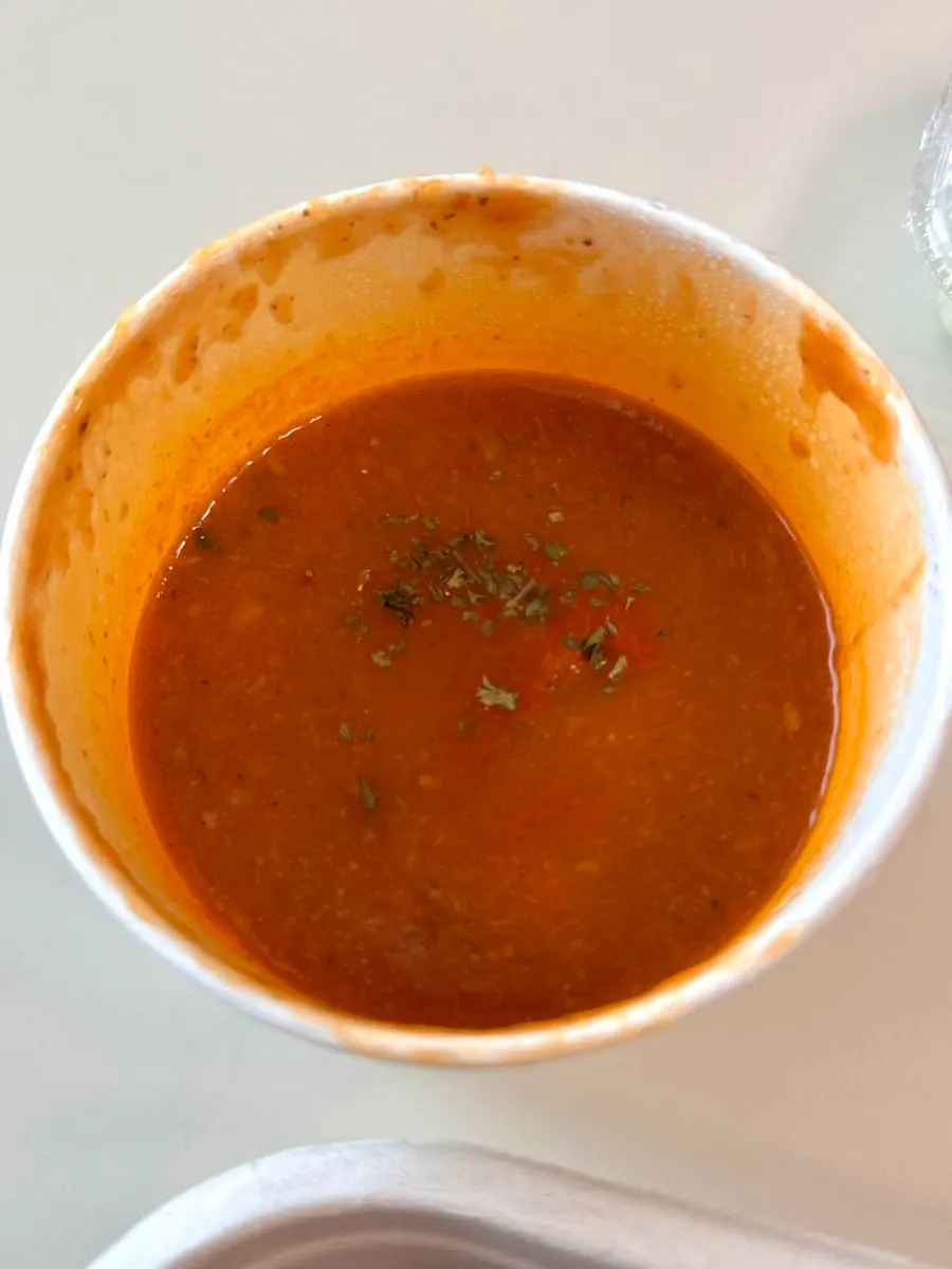 Tomato soup ordered as a side