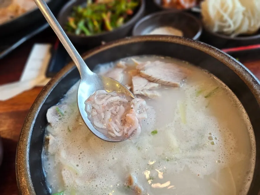 Special pork gukbap meal spread
