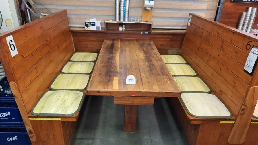 Large table set up for group diners