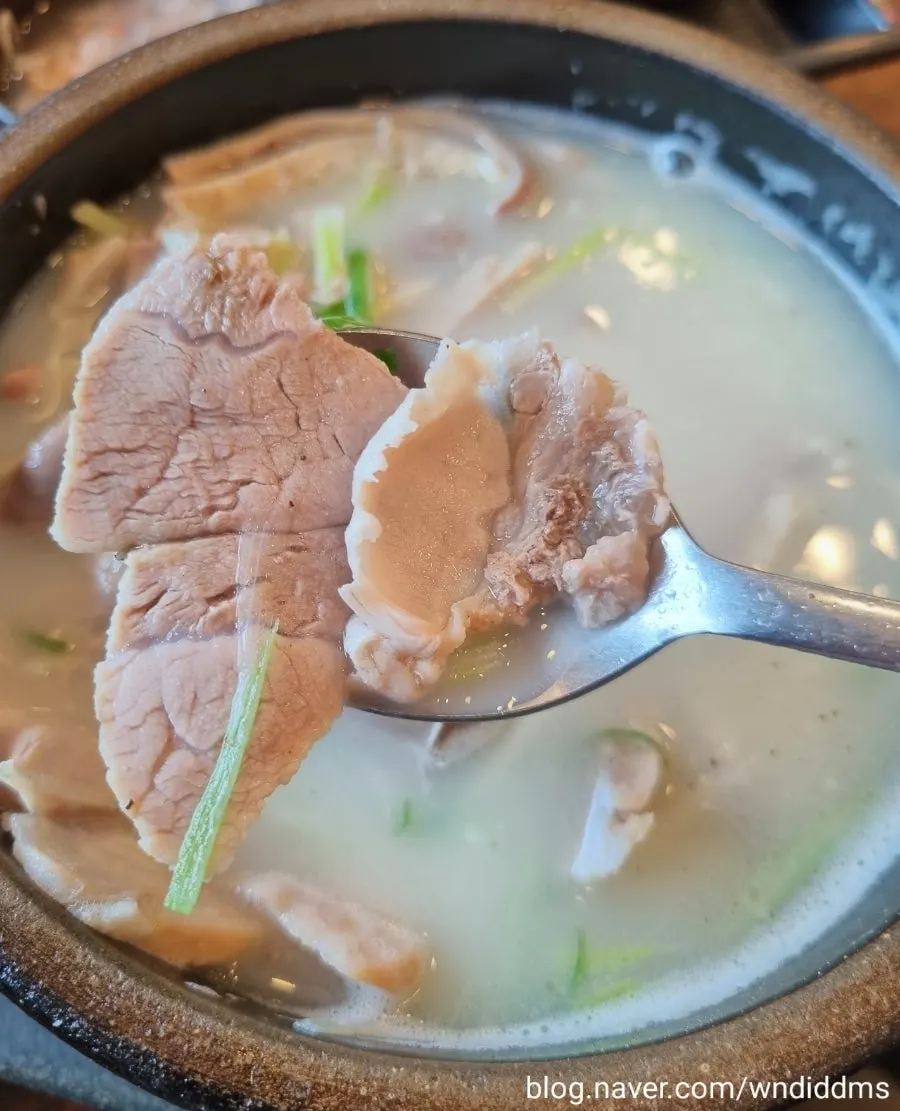 Sundae pieces in the mixed gukbap