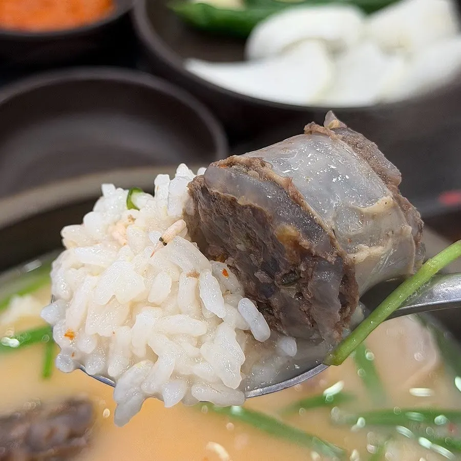 밥을 말아 넣은 돼지국밥