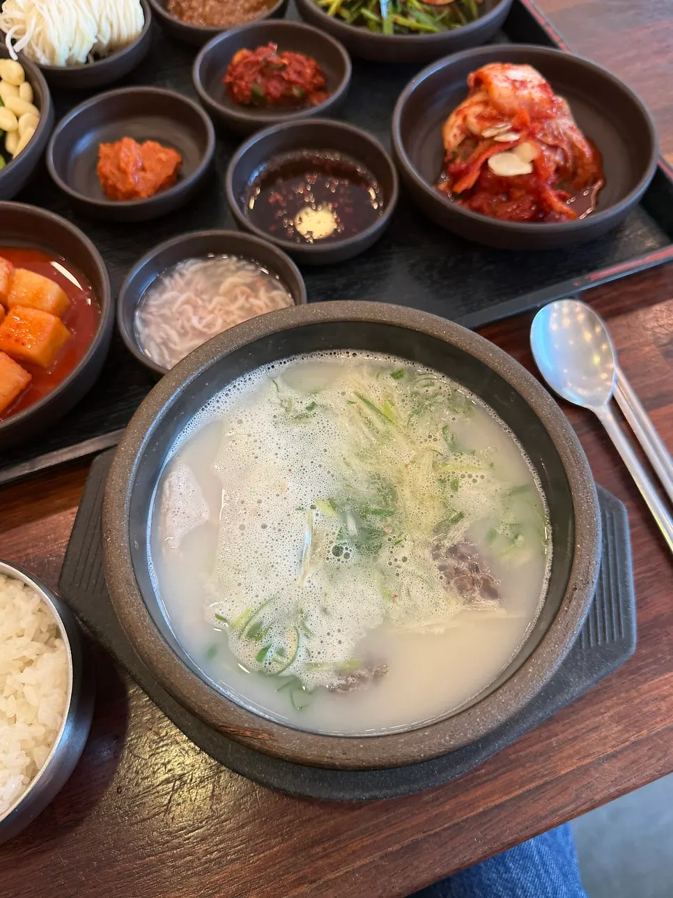 Sundae gukbap with glass-noodle vegetable sundae and lean meat