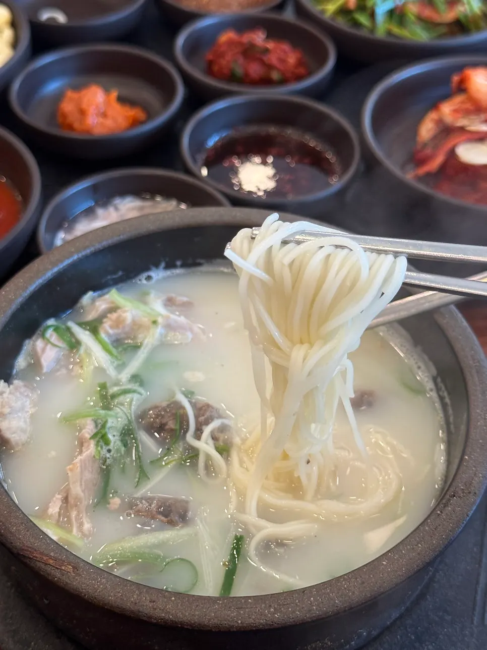 Sundae gukbap with thin noodles added