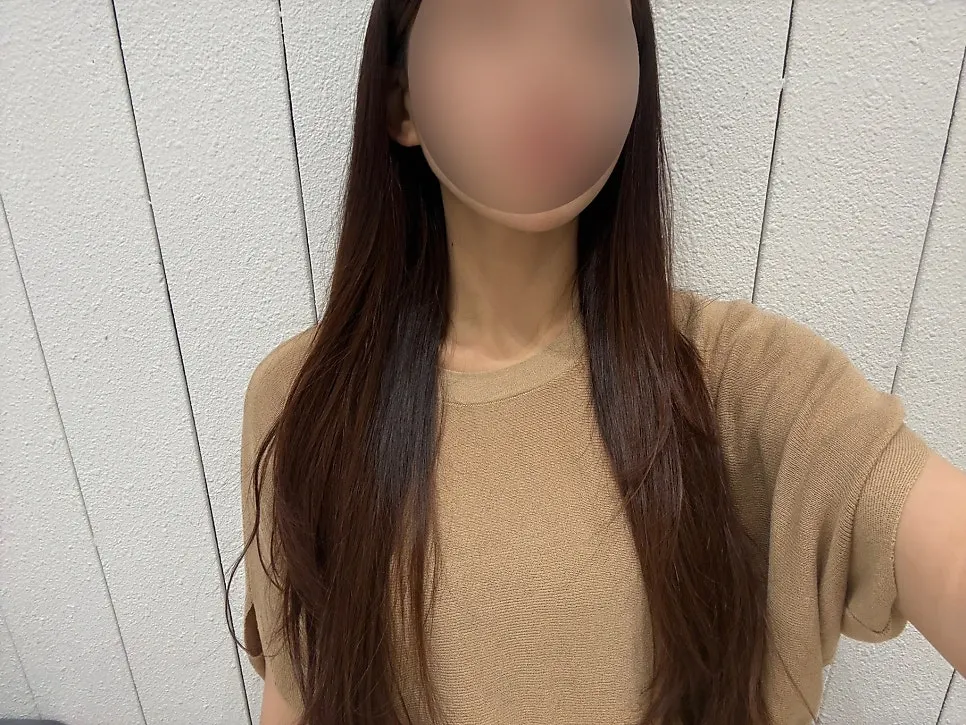 물빠져 주황빛이 도는 시술 전 모발