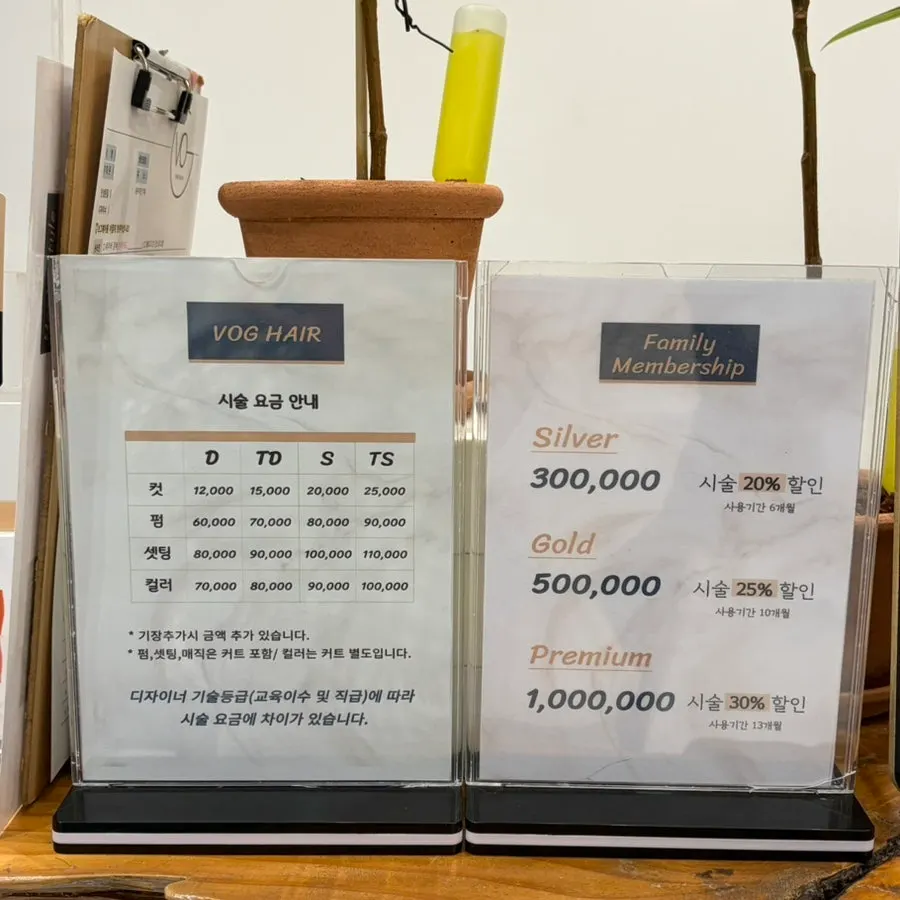 VOG HAIR service price list