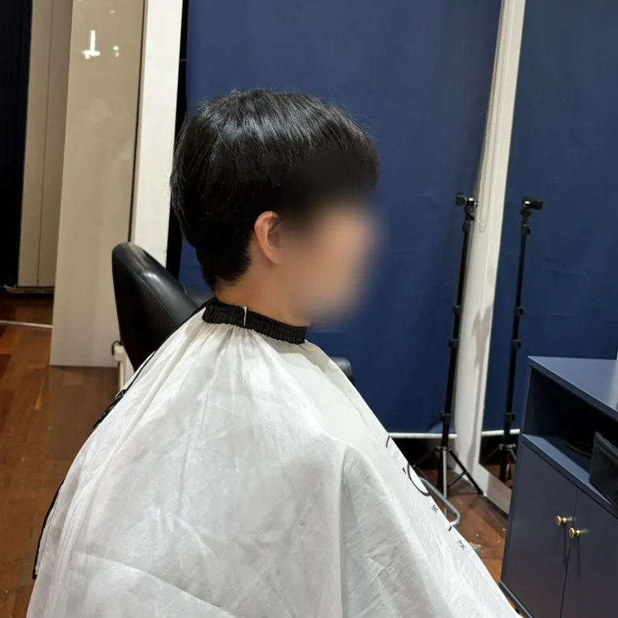 Back hair and sideburns before the cut
