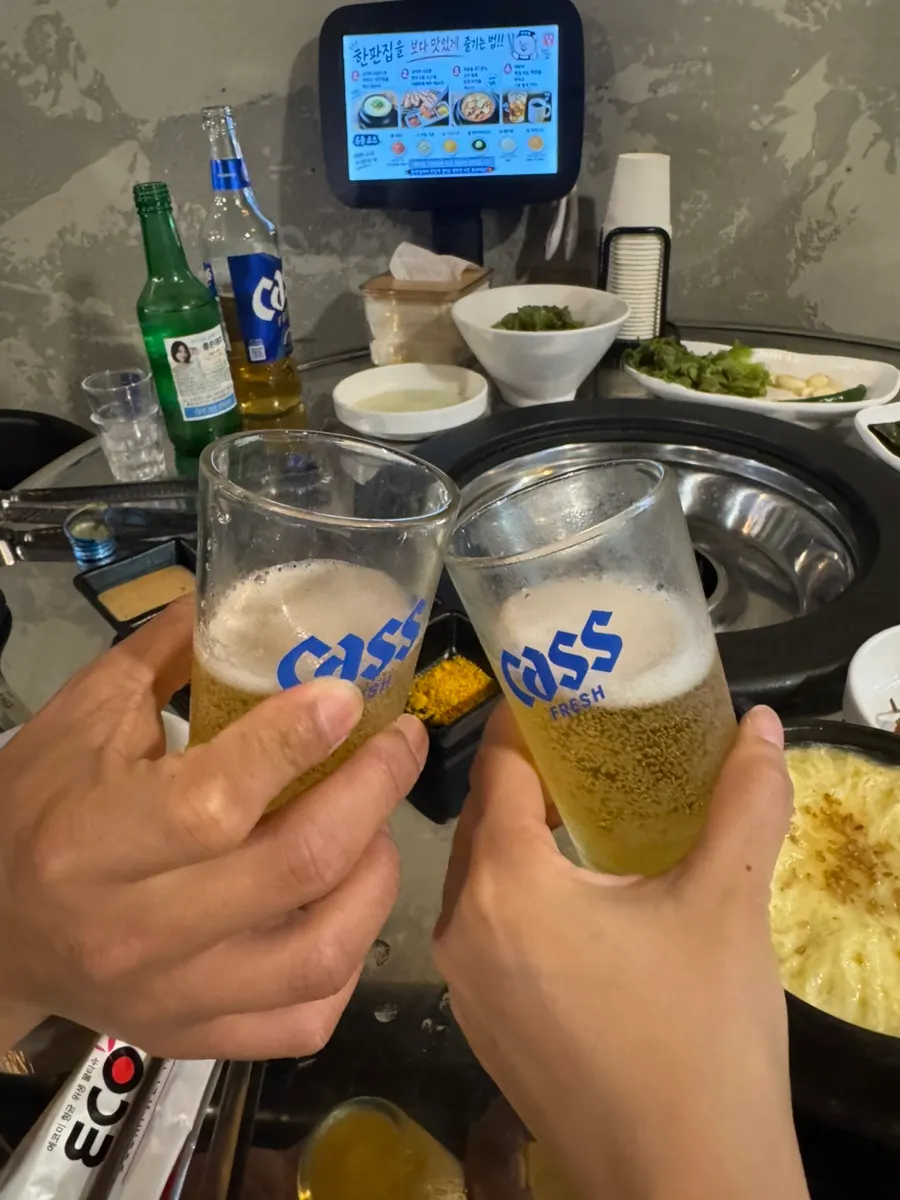 소주 맥주와 서비스 계란찜