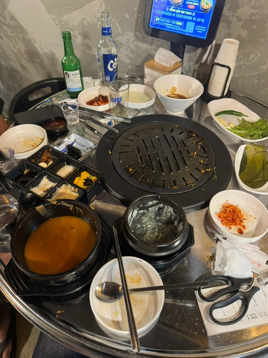 호박과 고기가 든 된장찌개