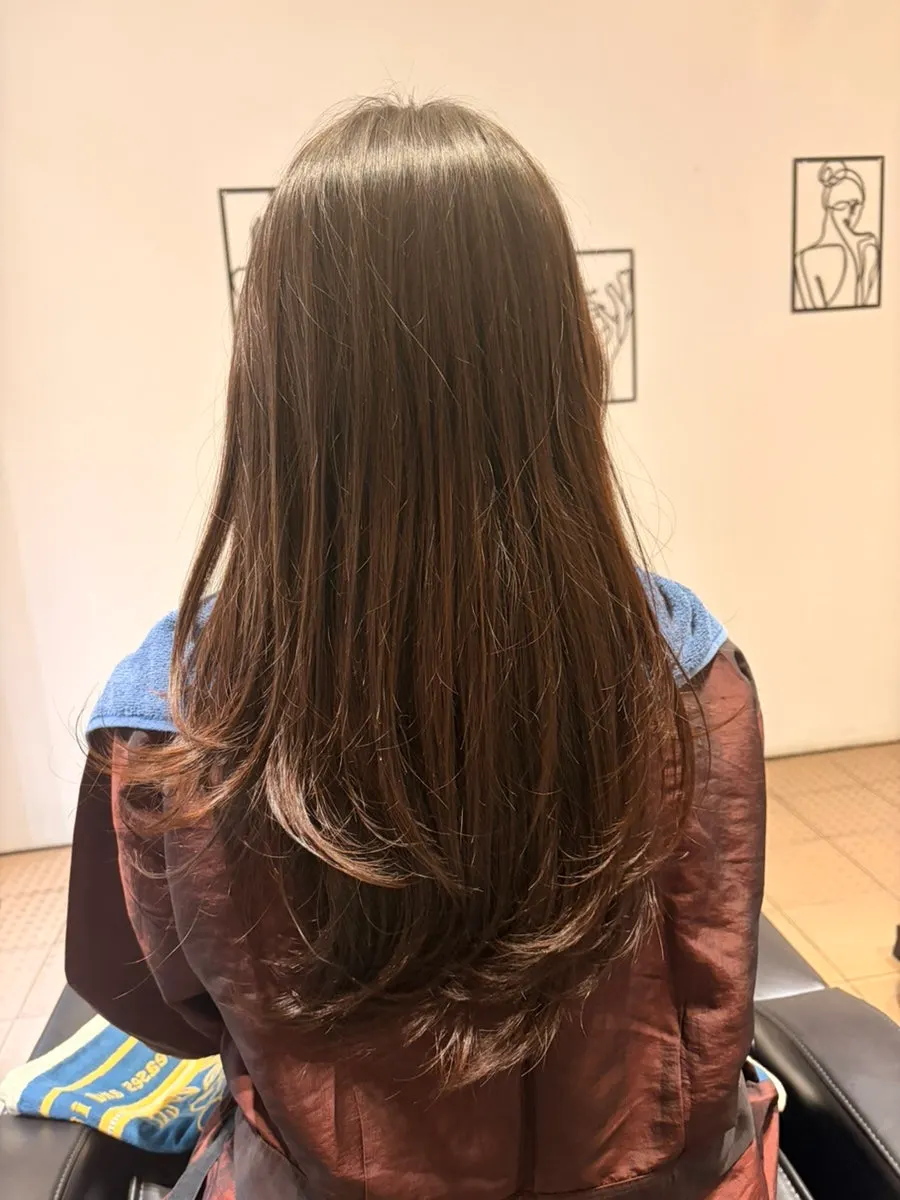 Hair condition before the high-layered C-curl perm