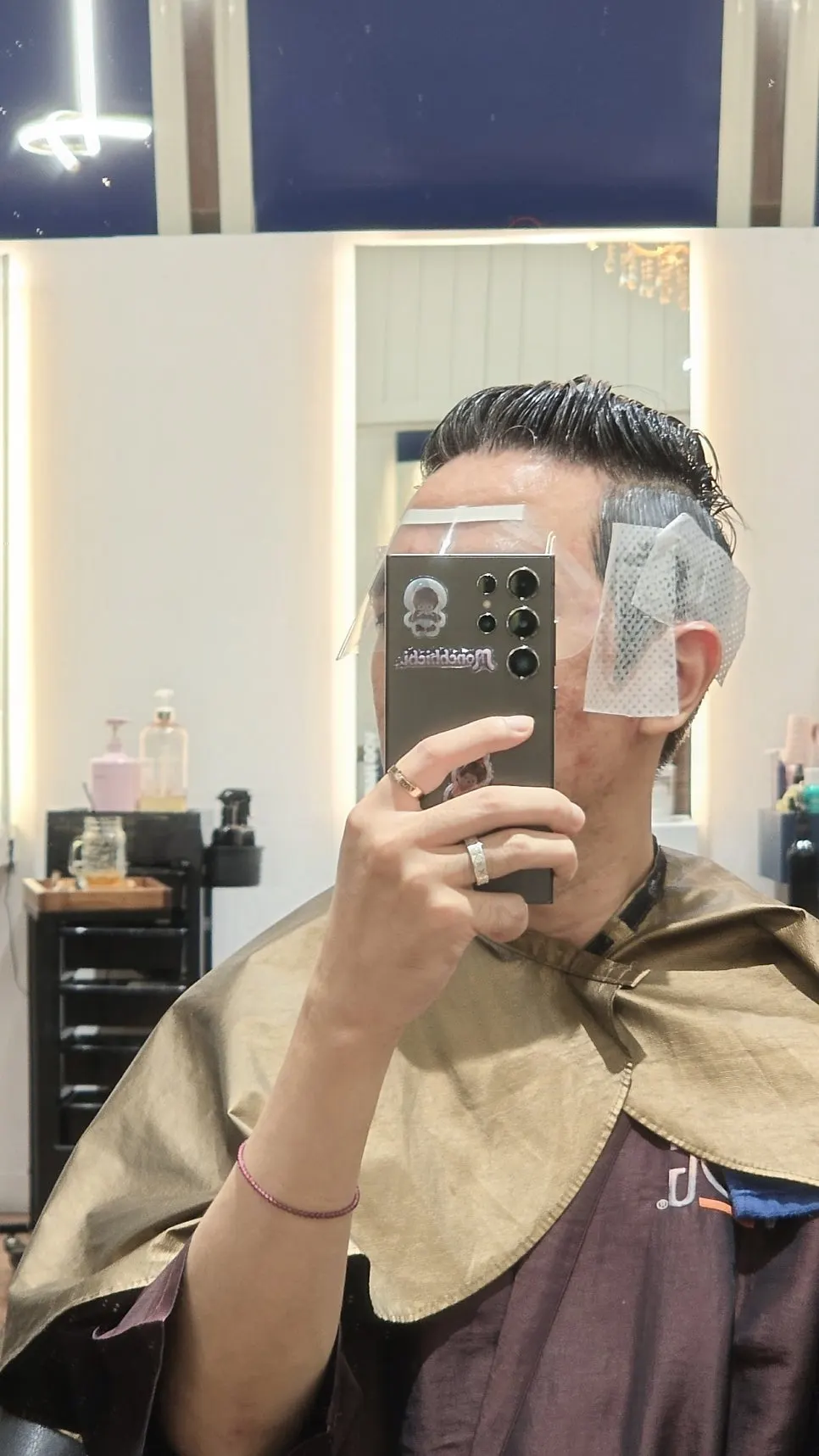 Before a men's hair treatment