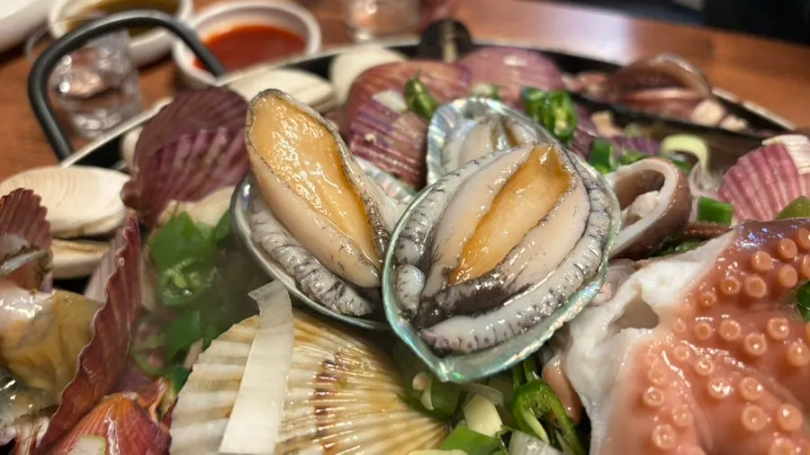 Grilled abalone with hints of butter and garlic