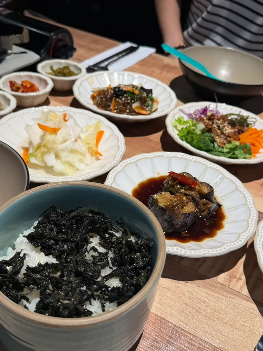 Ingredients in the clear sundubu hot pot