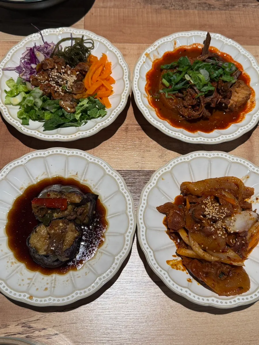 Table spread of seasonal side dishes