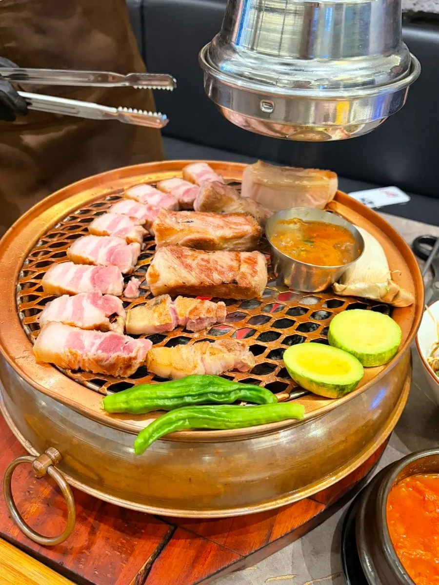 Grilled black pork that looks tender and savory