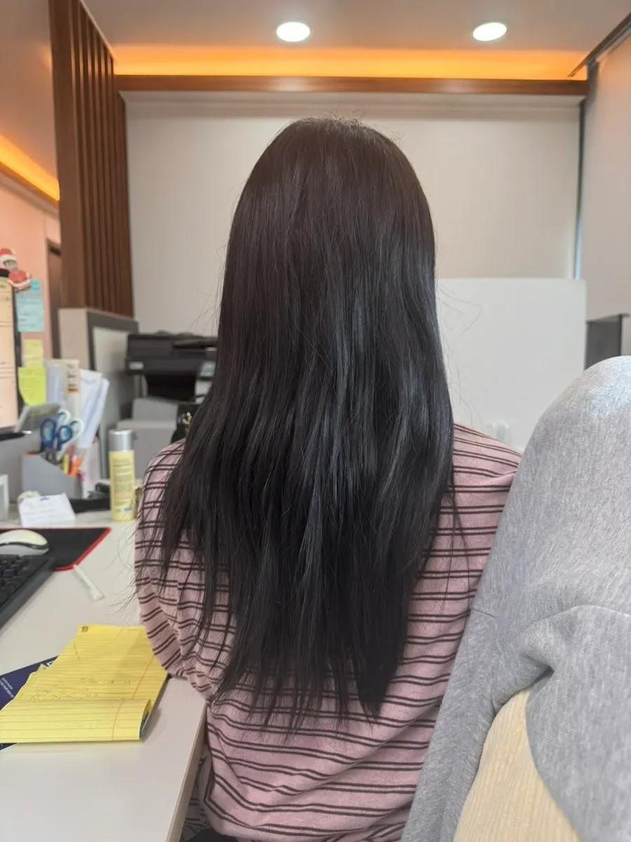 Before photo of hair condition prior to the jelly perm