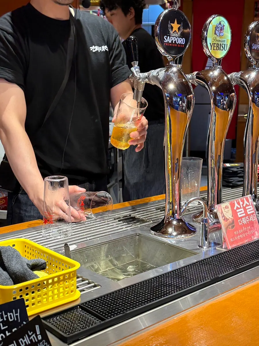 간빠맥주 안주 메뉴판