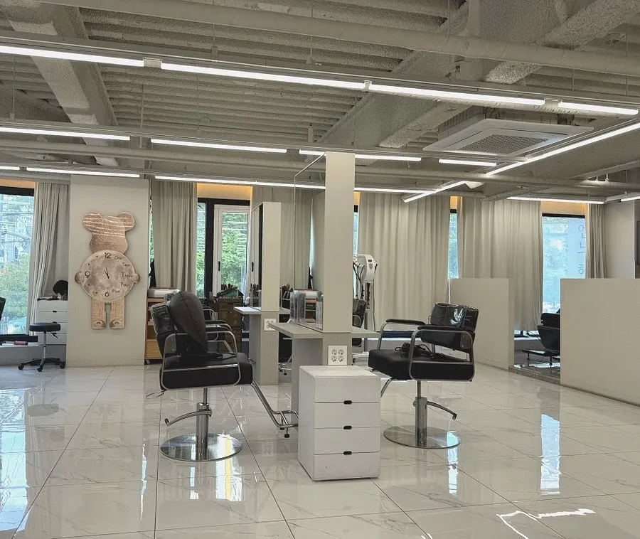 Bright, spacious interior of the salon