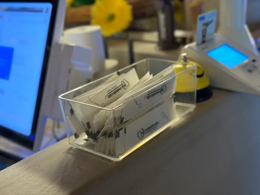 Dental floss set out at the counter