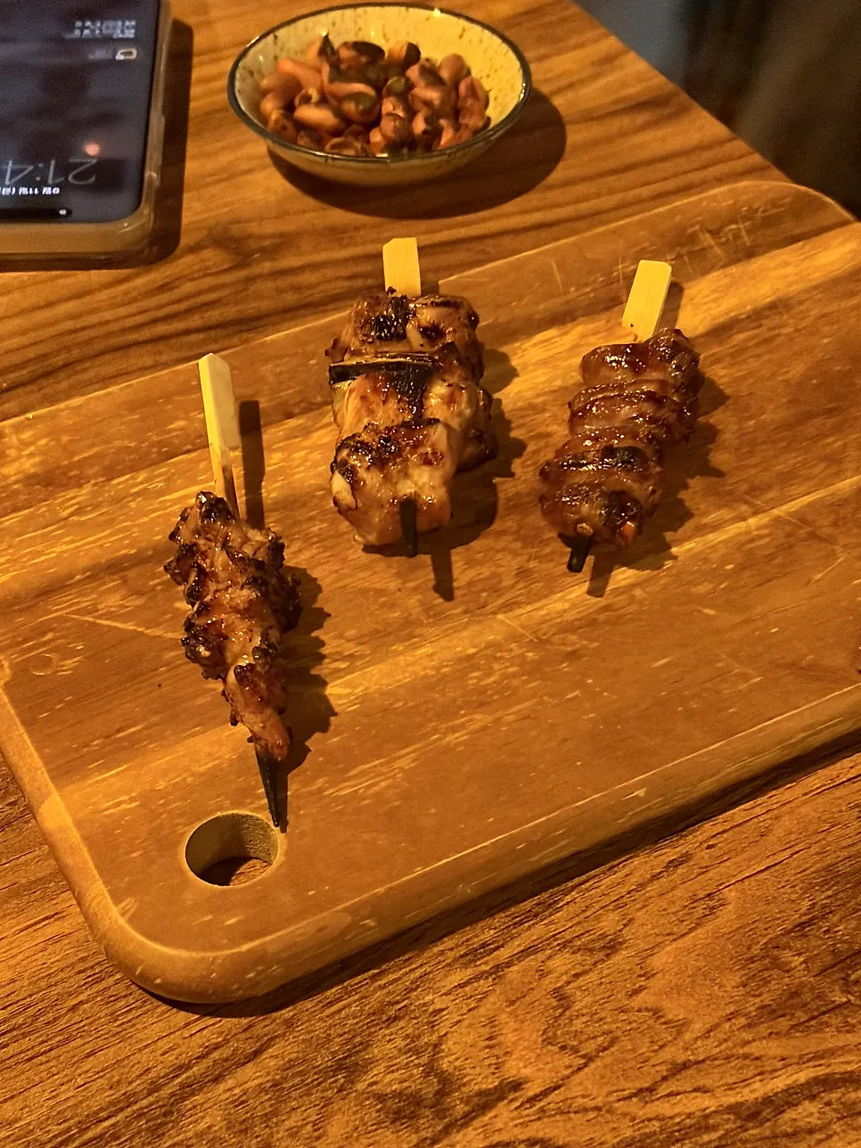 The charcoal-grilled 3-skewer set