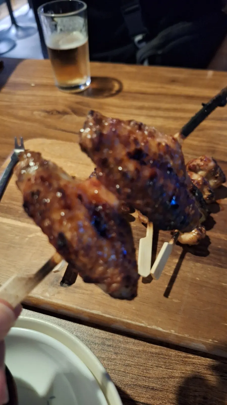 추가 주문한 염통 꼬치
