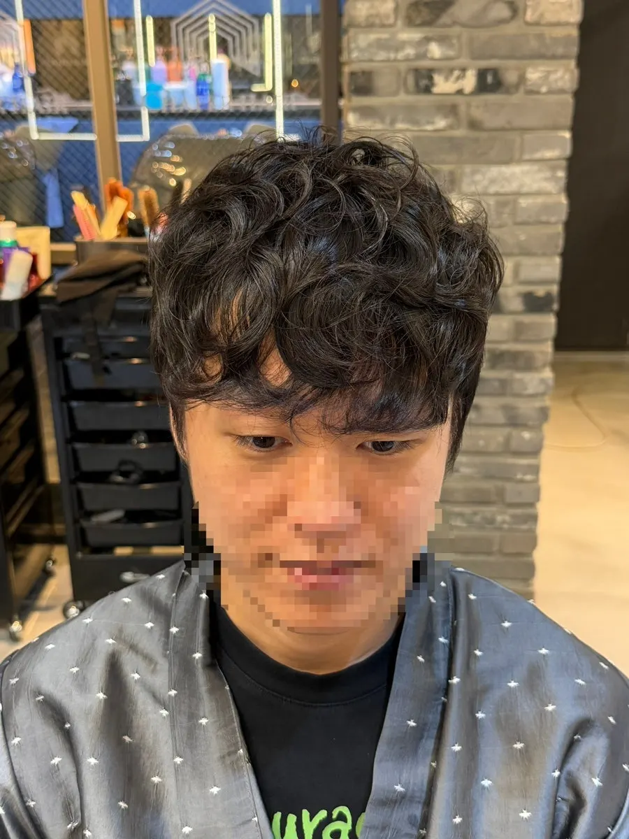 파마 후 자연스러운 컬이 살아난 애프터