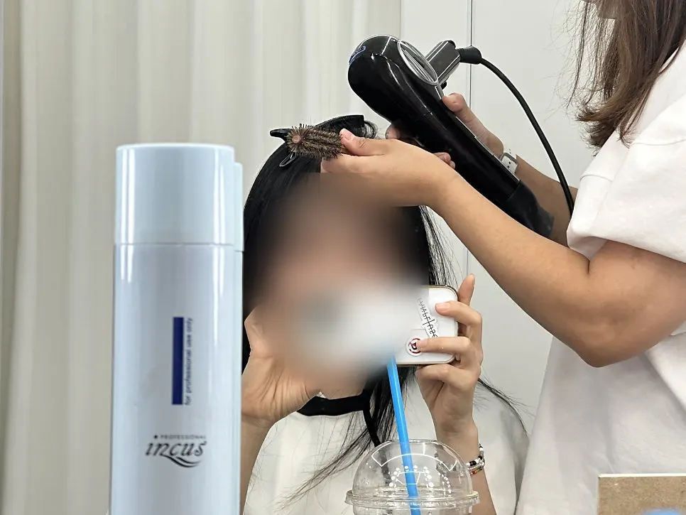 Inside the shop during a makeup session