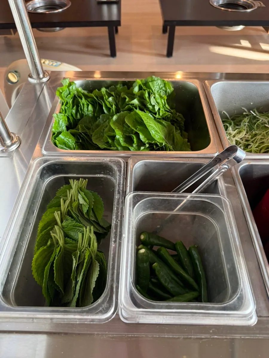 Extra side dishes at the self-serve bar