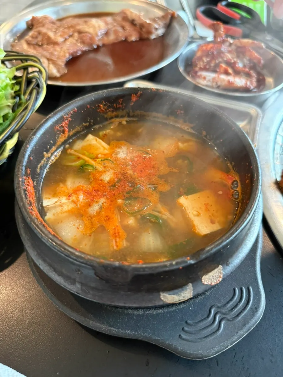 The complimentary corn snail miso soup