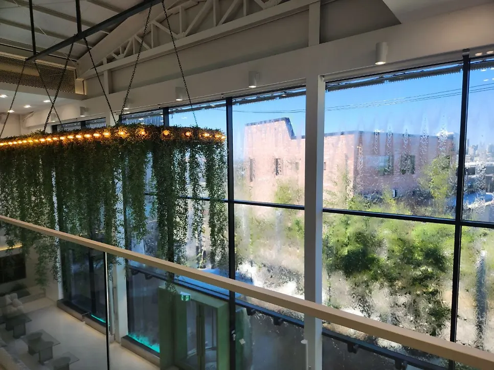 First-floor hall at Chat Baker with generous table spacing