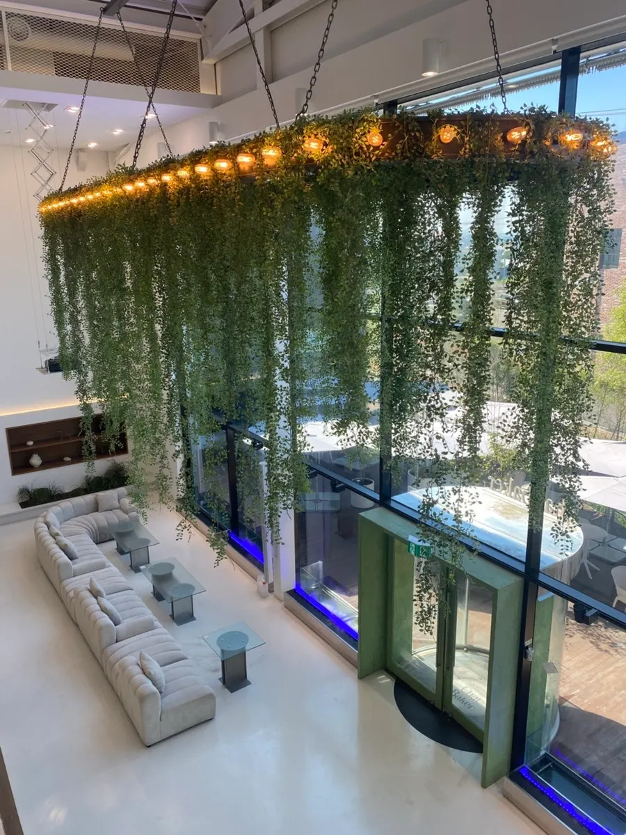 Interior seating at Chat Baker with wide table spacing