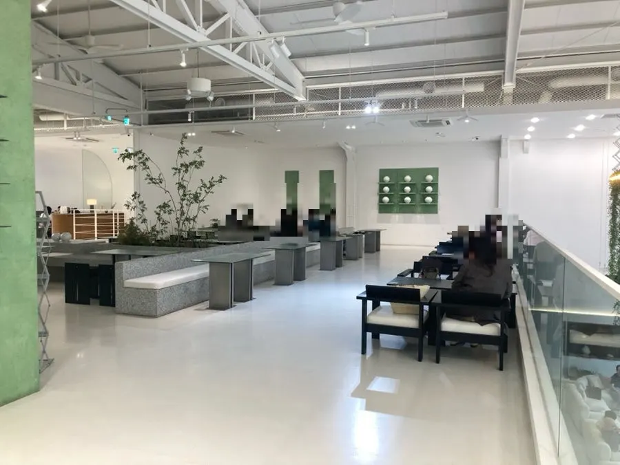Spacious, comfortable main hall of Chat Baker café