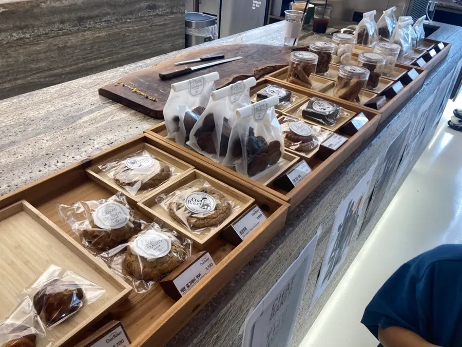 Variety of breads on display at Chat Baker