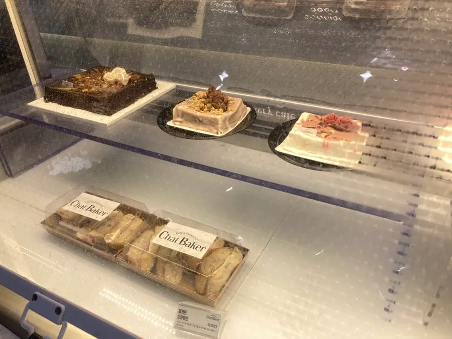 Cake and bread display corner at Chat Baker