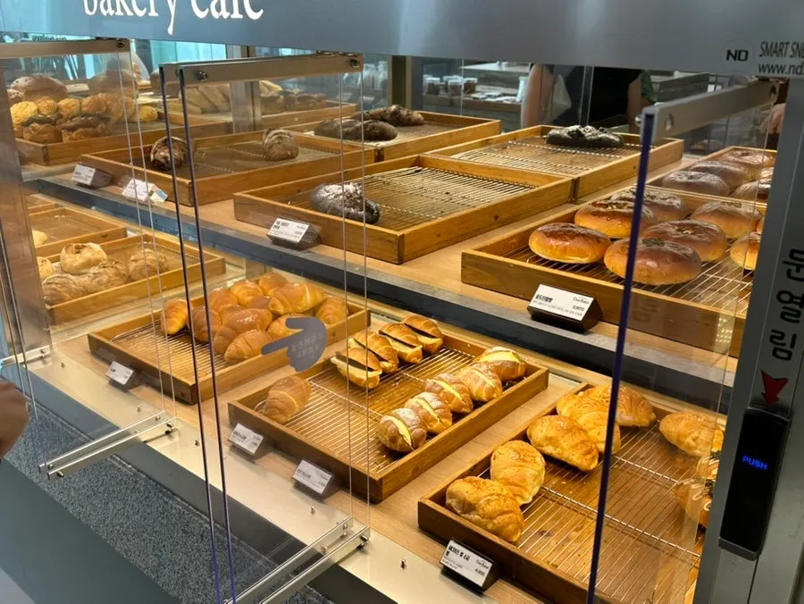 Bakery display case at Chat Baker