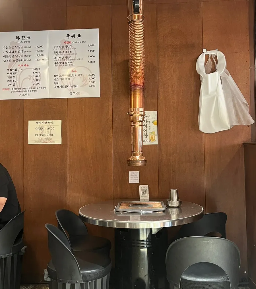 온도계 실내 인테리어와 테이블