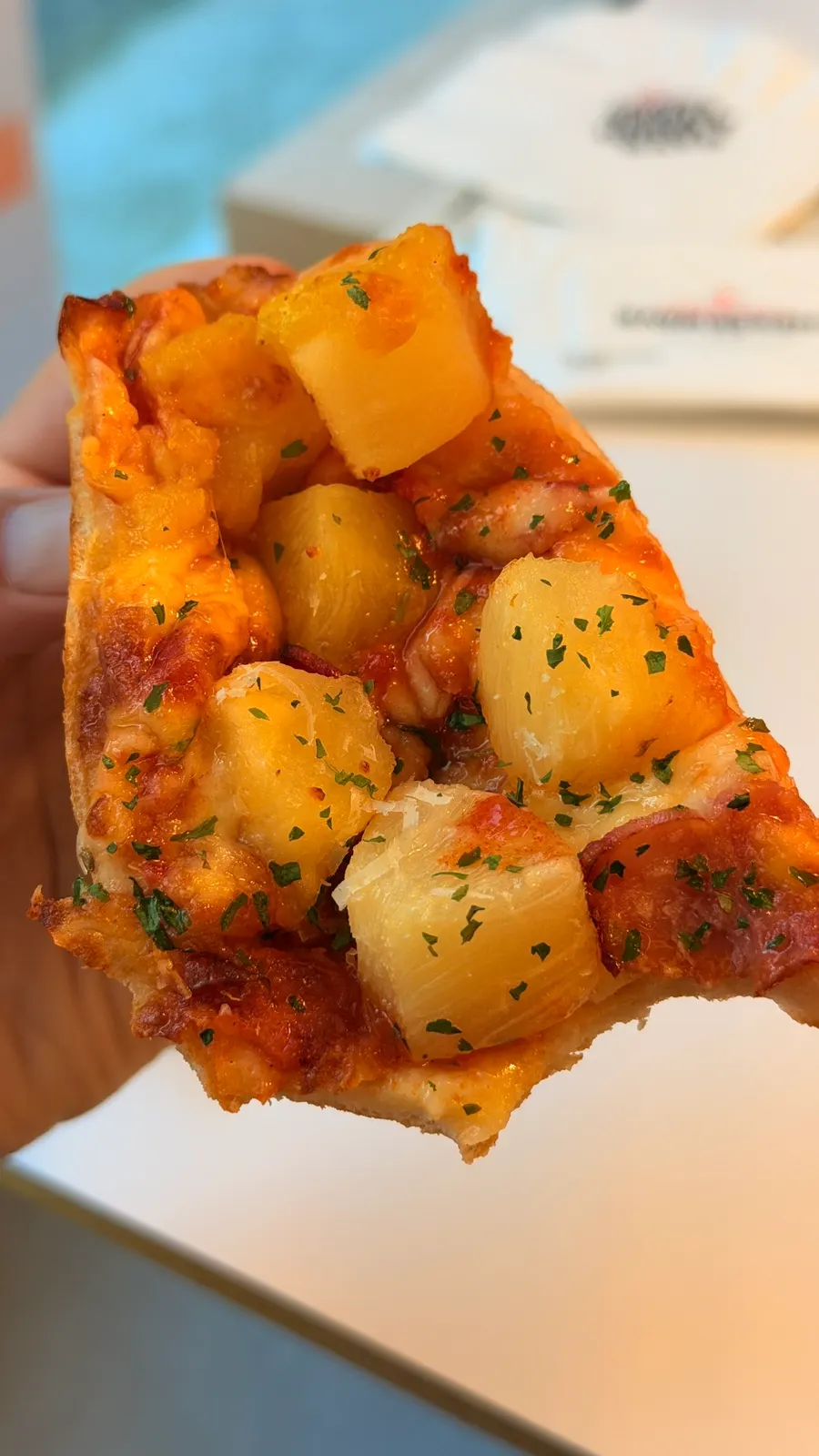 Pizza crust showing the 48-hour fermented dough