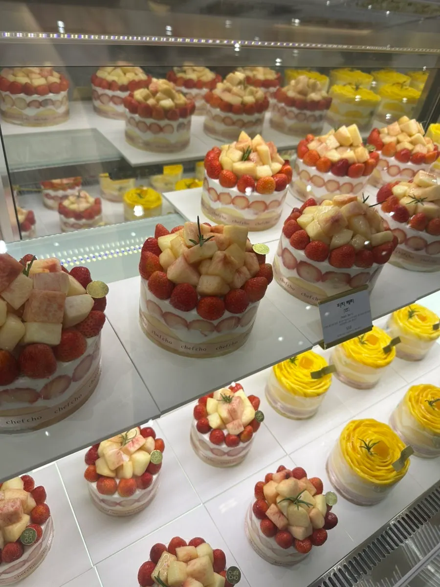 Chef Cho's whole cake display case