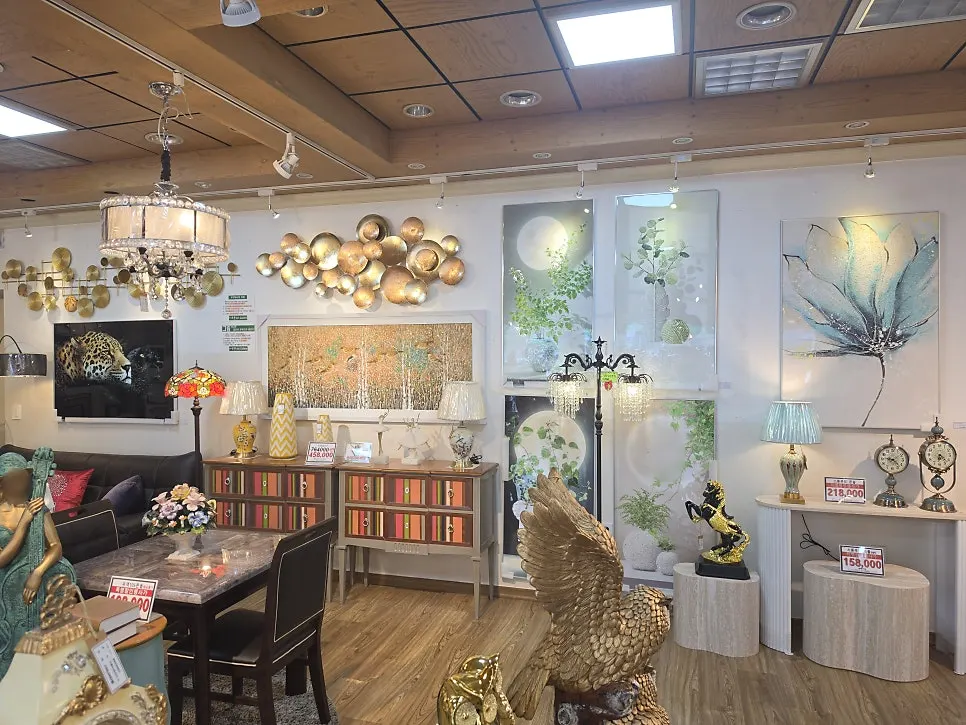 A display area with pieces suited for newlywed homes