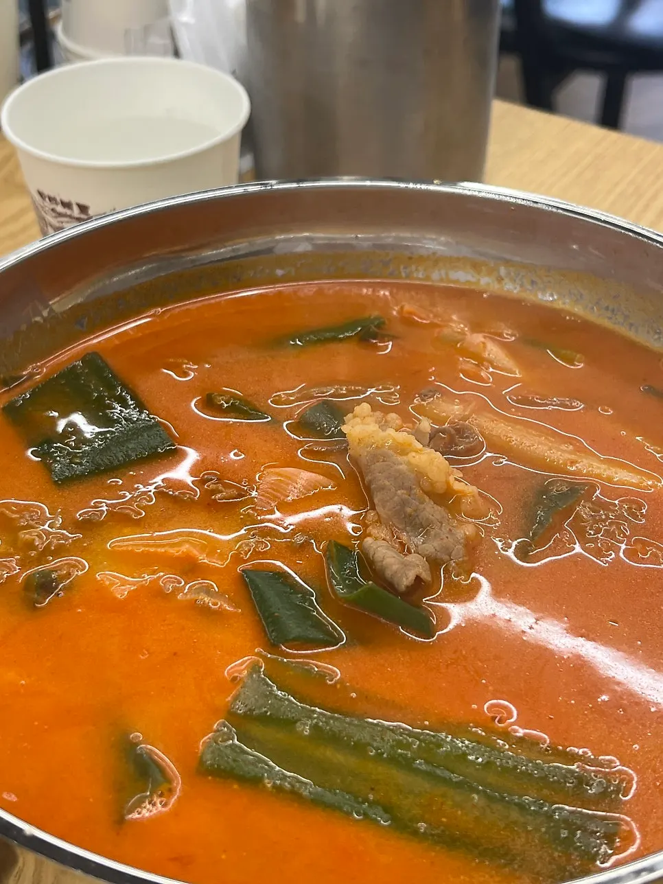Self-serve banchan corner at Yukdaejang Cheonan Baekseok Branch