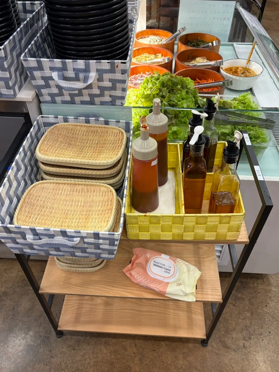 Self bar corner with vegetables for bibimbap