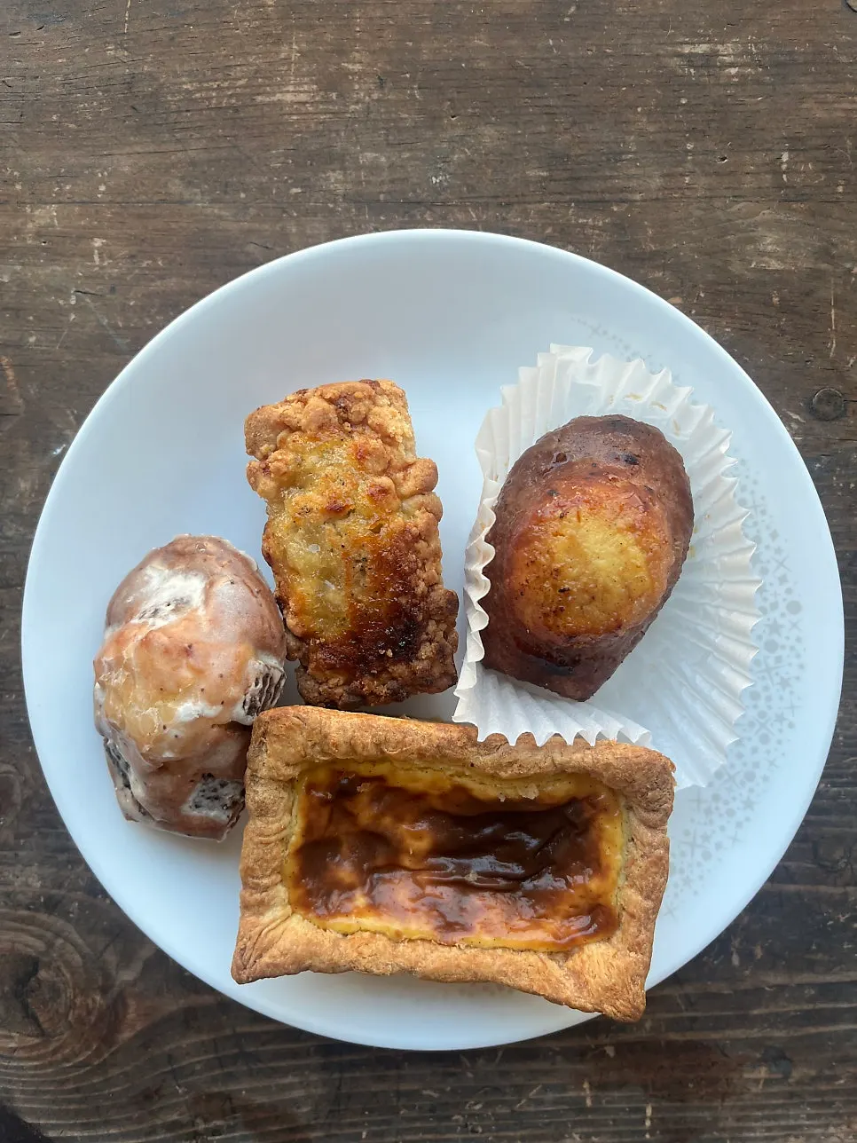 Four baked treats brought home