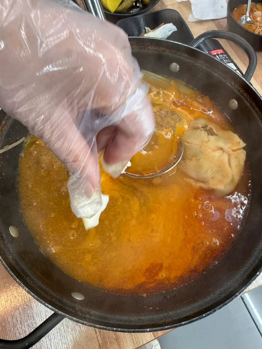 Self-serve sujebi to add to the hot pot