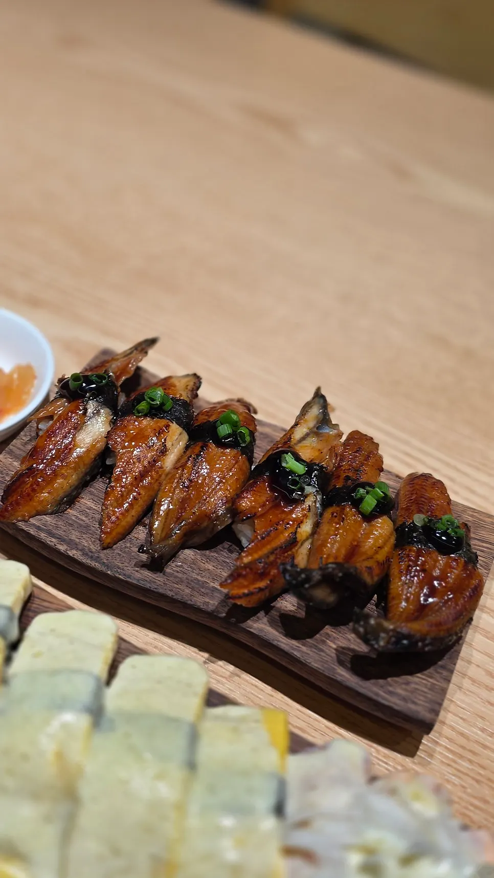 Plate of individually ordered sushi