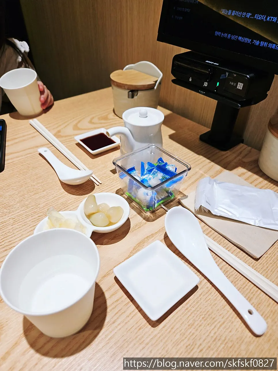 Table set with white-toned dishware