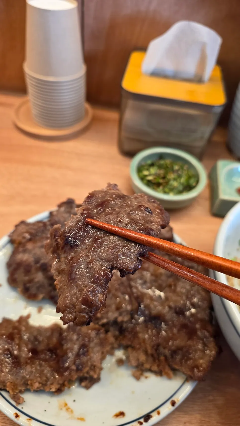 Hanpan galbi enjoyed with grilled mackerel gondre rice