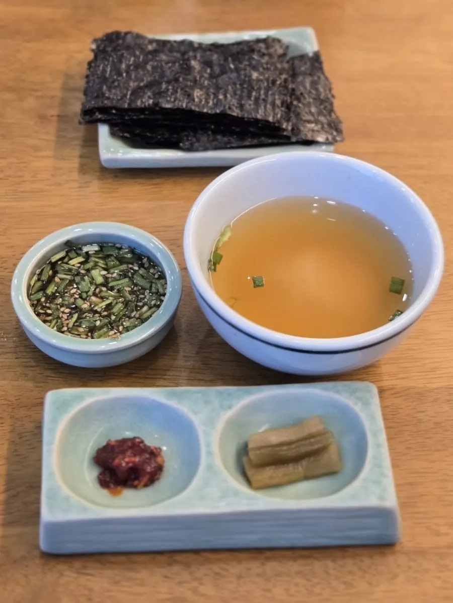 Ordered Korean meal items
