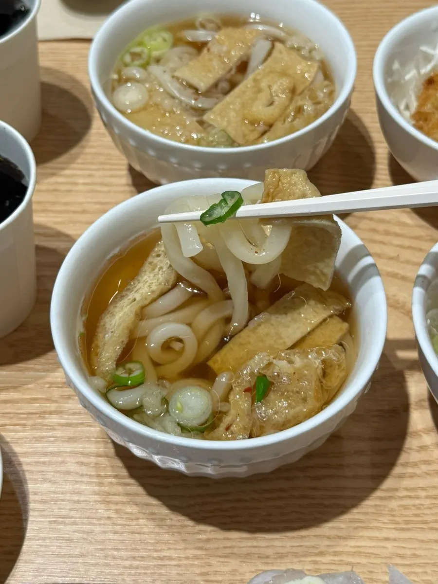 Washed aged kimchi served with the sushi