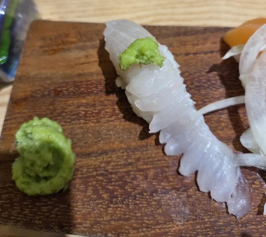 Wasabi served alongside