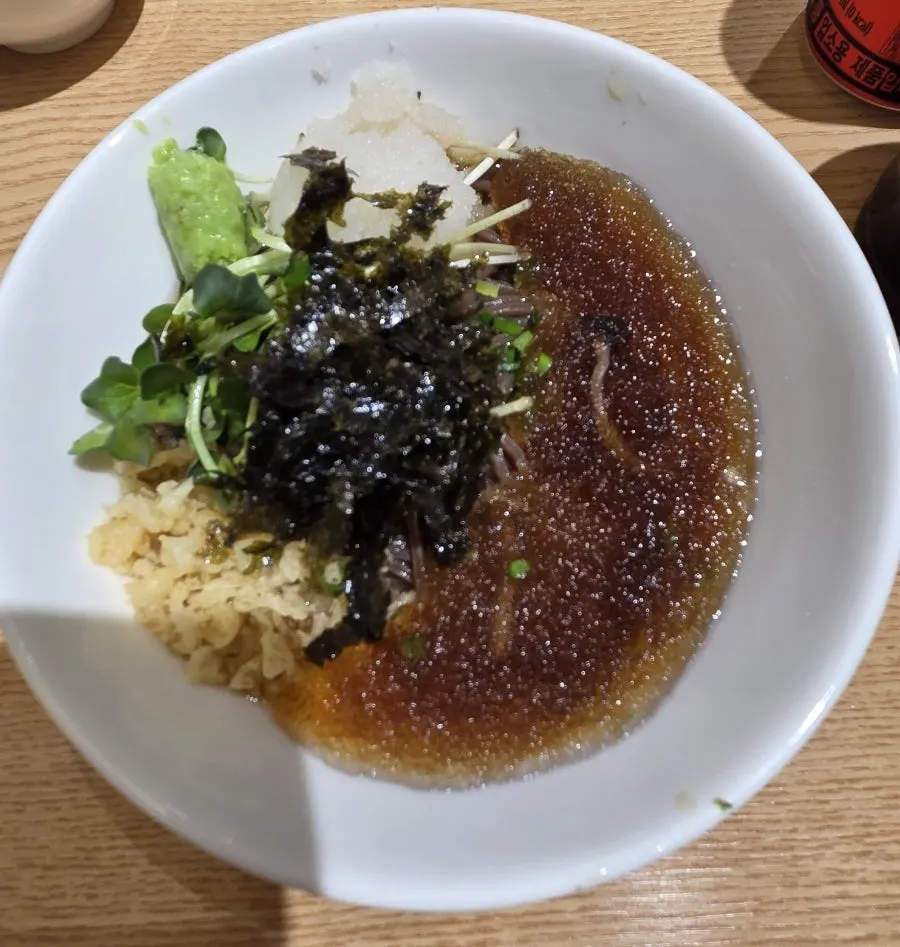 Pickled ginger and rakkyo set out on the table