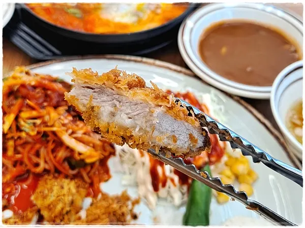 Thick cross-section of pork cutlet